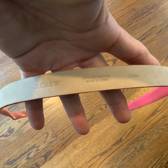 J.Crew Women's Belt Glossy Pink/Coral Patton Leather Sz M‎ 42" Long READ - Picture 8 of 11